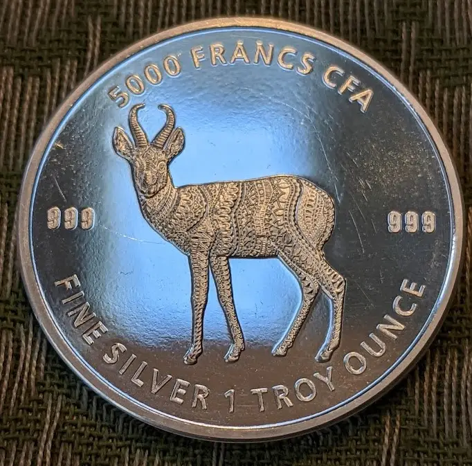 Republic of Chad 1 oz Silver Mandala Antelope 2021 image