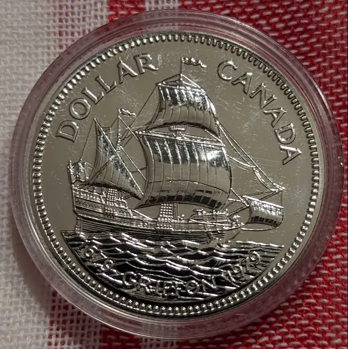 Canada Silver Dollar 1679-1979 Griffon Ship image