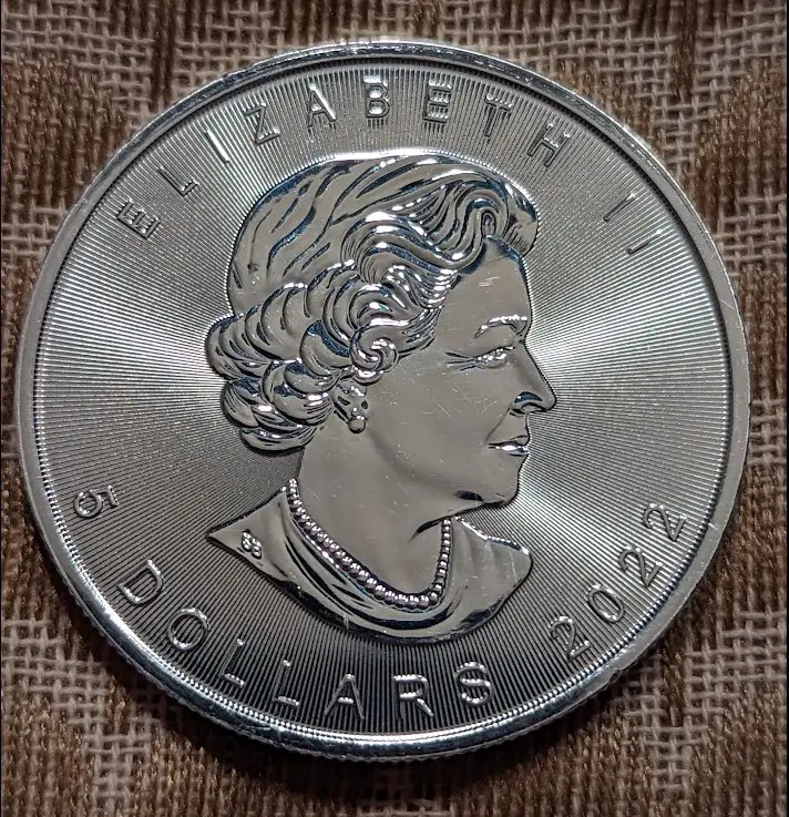 Canada 1oz Silver Maple Leaf BU 2022 - View 2