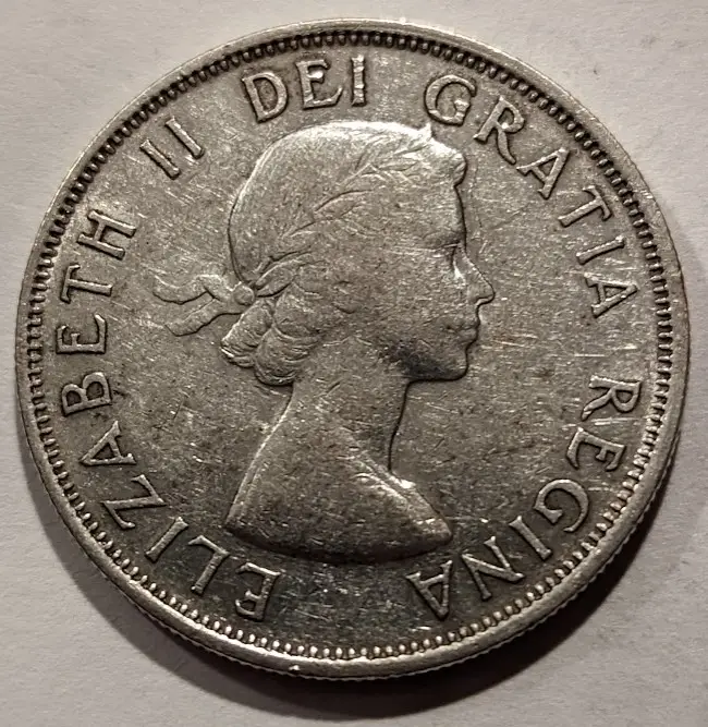 1954 Silver Canada 50 Cents - AU - View 2
