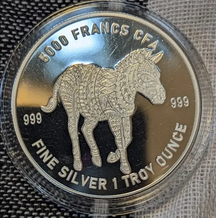 Republic of Chad 1 oz Silver Mandala Zebra BU 2022 image