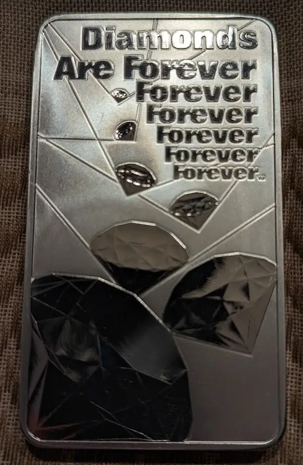Diamonds Are Forever 10 oz Silver Bar image