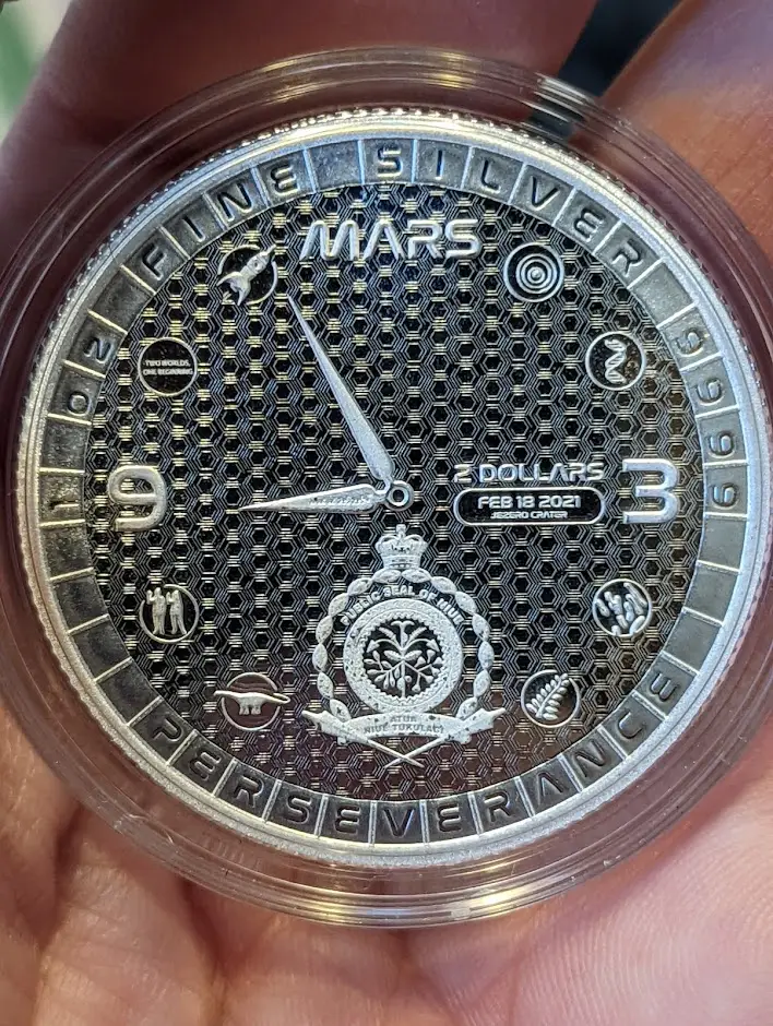 2021 Niue 1 oz Silver $2 Perseverance Mars Rover - View 2