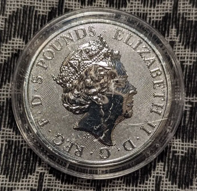 GB 2 oz Silver Queen's Beasts The White Horse 2020 BU - View 2