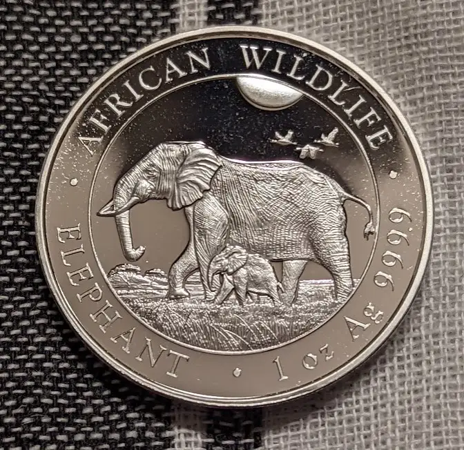 Somalia 1 oz Silver Elephant 2022 BU image