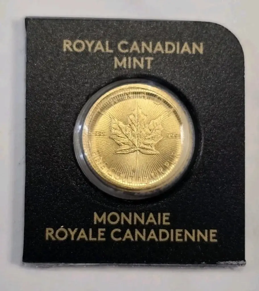 1 gram Canada Gold Maple Leaf 50C 9999 fine image